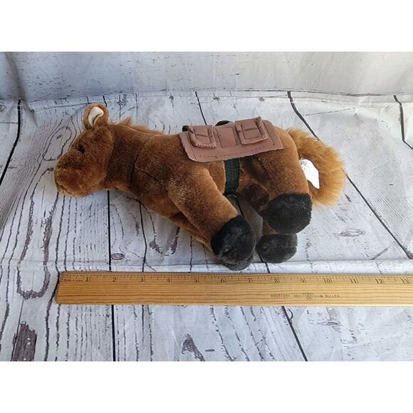 Hillhouse Horse With Saddle 10inch Plush Stuffed Animal Brown Pony - Picture 7 of 7